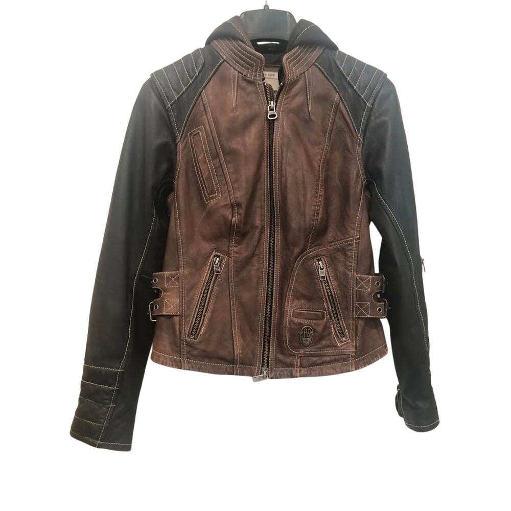 Harley-Davidson Women's Distressed Capitol Leather Jacket-XS